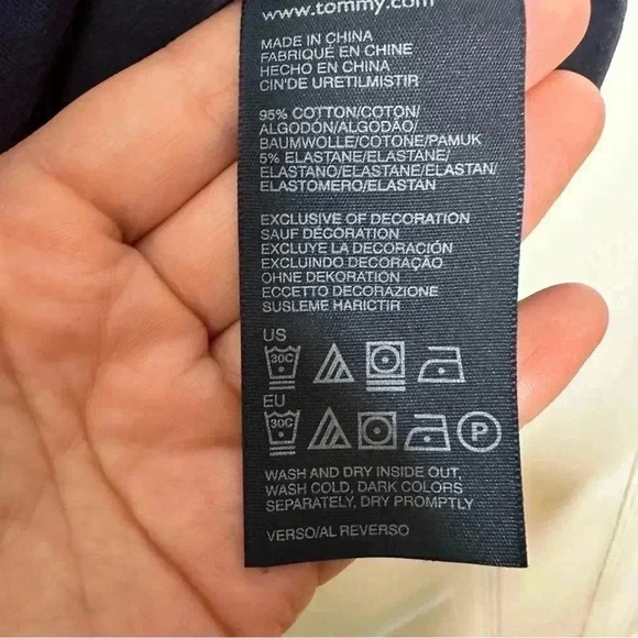 Tommy Hilfiger T-Shirt Square Neck Blue Size Extra  Large - Picture 8 of 16